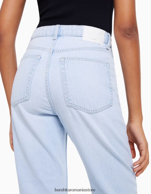 Bershka femei blugi de mama albastru deschis Z86D1531 îmbrăcăminte