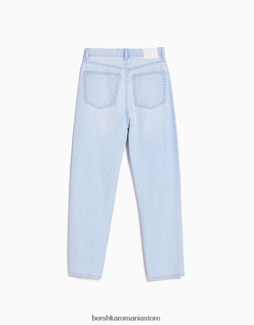 Bershka femei blugi de mama albastru deschis Z86D1531 îmbrăcăminte