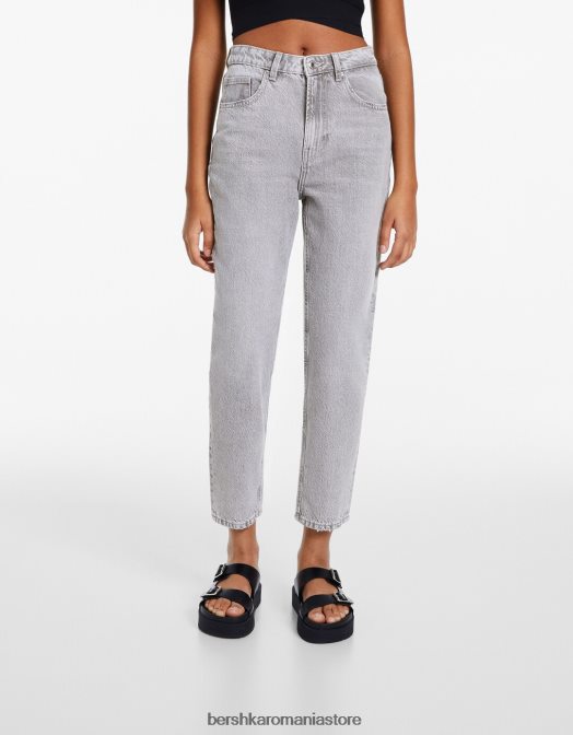 Bershka femei blugi de mama gri Z86D1533 îmbrăcăminte