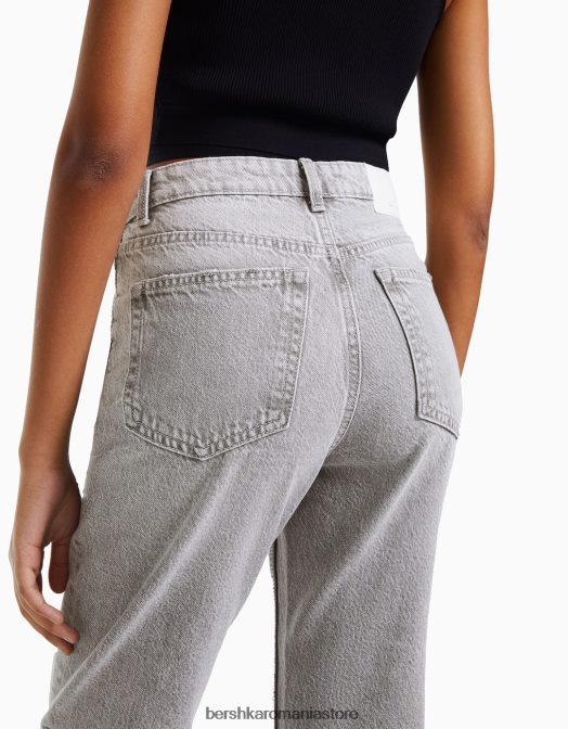 Bershka femei blugi de mama gri Z86D1533 îmbrăcăminte