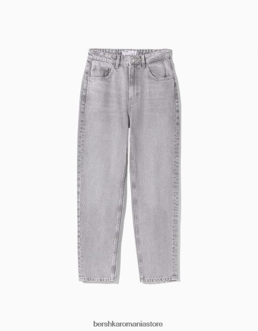 Bershka femei blugi de mama gri Z86D1533 îmbrăcăminte