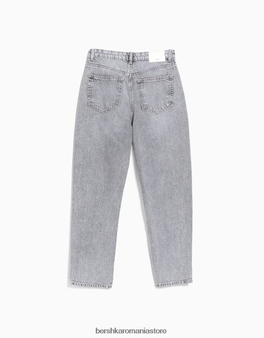 Bershka femei blugi de mama gri Z86D1533 îmbrăcăminte