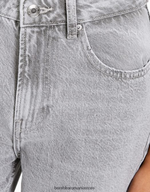 Bershka femei blugi de mama gri Z86D1533 îmbrăcăminte