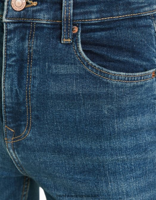 Bershka femei blugi evazati spălat albastru Z86D1494 îmbrăcăminte