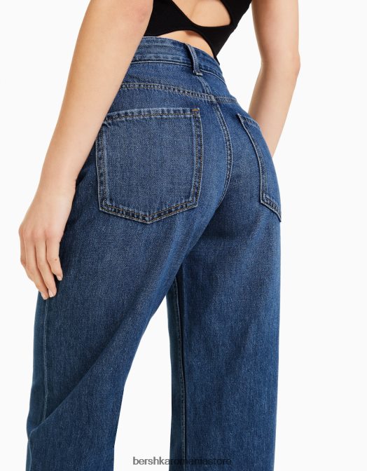 Bershka femei blugi largi din anii \'90 albastru Z86D1546 îmbrăcăminte