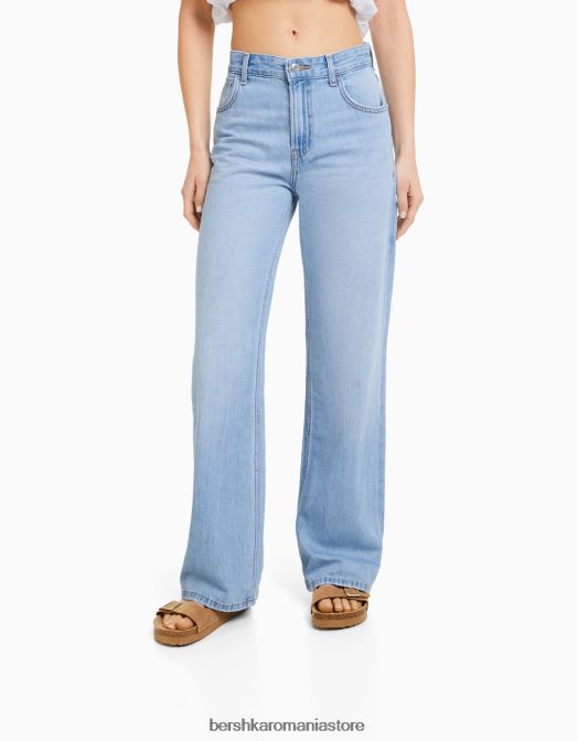 Bershka femei blugi largi din anii \'90 albastru deschis Z86D1545 îmbrăcăminte