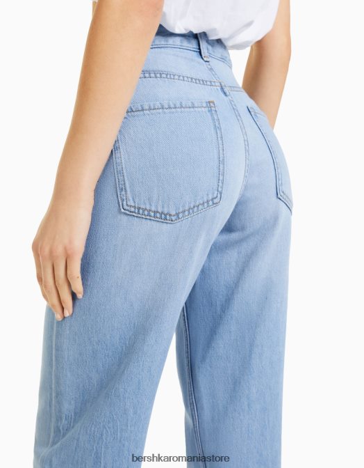 Bershka femei blugi largi din anii \'90 albastru deschis Z86D1545 îmbrăcăminte