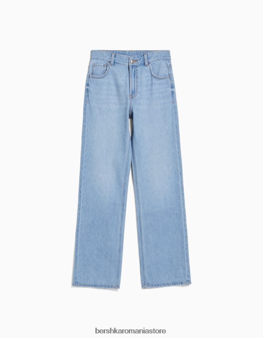 Bershka femei blugi largi din anii \'90 albastru deschis Z86D1545 îmbrăcăminte