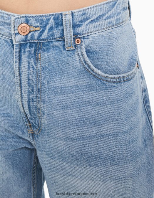 Bershka femei blugi largi rupti din anii \'90 albastru deschis Z86D1488 îmbrăcăminte