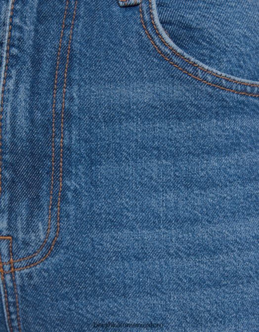 Bershka femei blugi mom slim comfort fit albastru Z86D1520 îmbrăcăminte