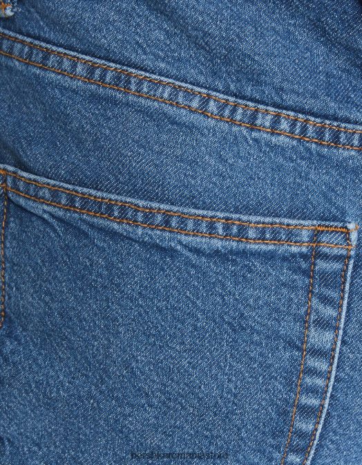 Bershka femei blugi mom slim comfort fit albastru Z86D1987 îmbrăcăminte