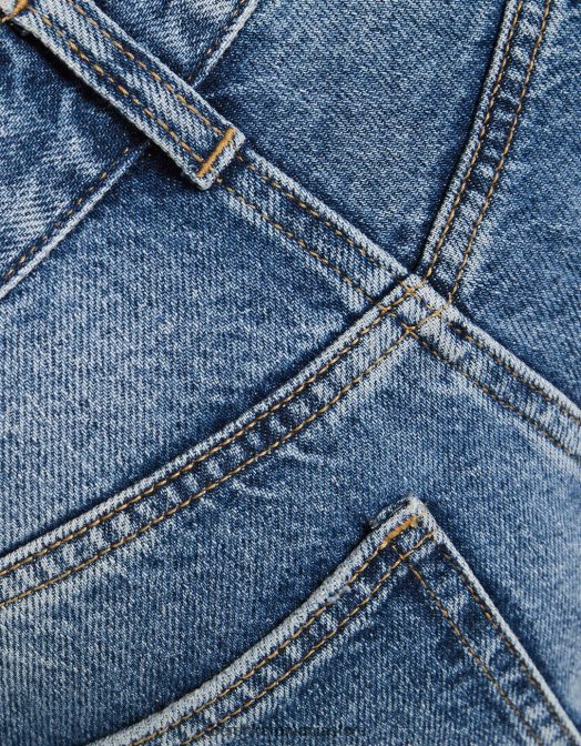 Bershka femei blugi rupti cu picioare largi din anii \'90 albastru Z86D1560 îmbrăcăminte