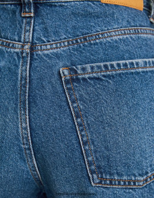 Bershka femei blugi rupti cu picioare largi din anii \'90 albastru Z86D1605 îmbrăcăminte