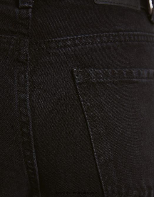 Bershka femei blugi rupti cu picioare largi din anii \'90 negru Z86D1604 îmbrăcăminte