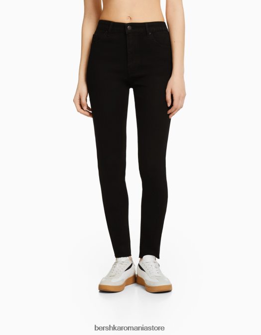 Bershka femei blugi skinny cu talie mare negru Z86D1602 îmbrăcăminte