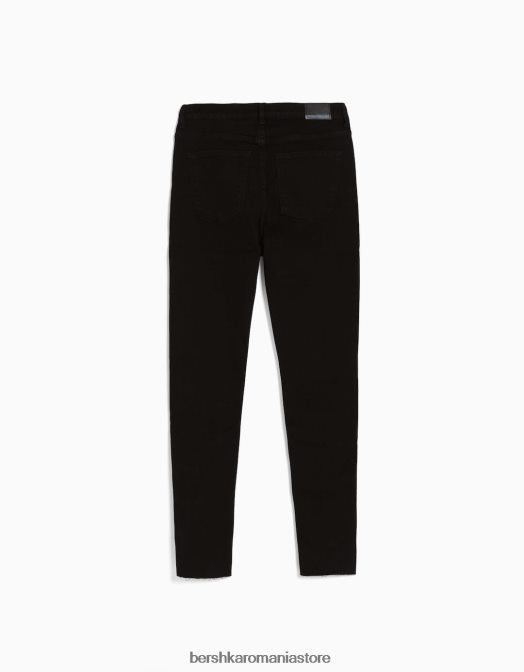 Bershka femei blugi skinny cu talie mare negru Z86D1602 îmbrăcăminte
