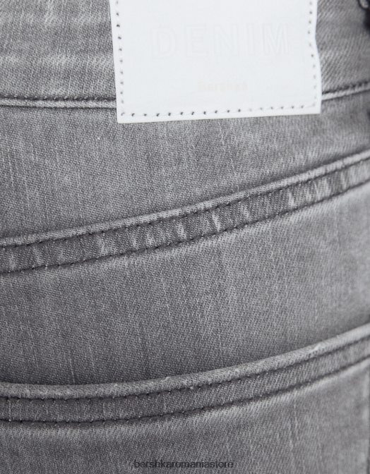 Bershka femei blugi skinny cu talie super mare gri Z86D1557 îmbrăcăminte