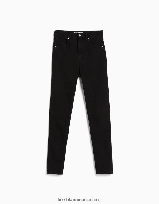 Bershka femei blugi skinny cu talie super mare negru Z86D1502 îmbrăcăminte
