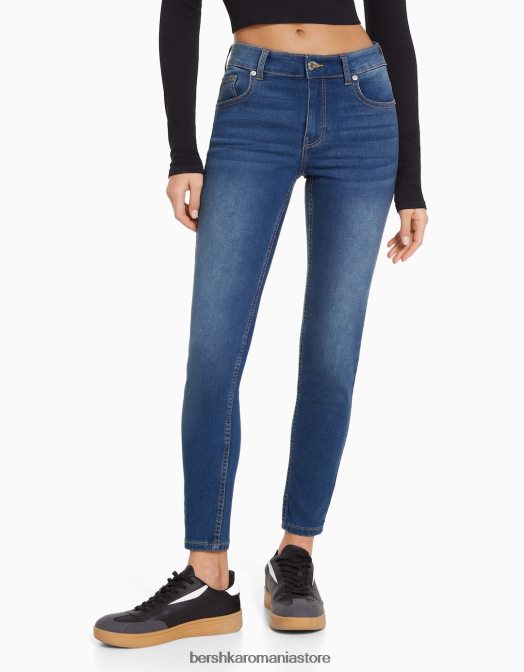 Bershka femei blugi skinny push-up albastru Z86D1562 îmbrăcăminte