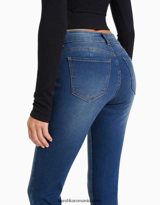 Bershka femei blugi skinny push-up albastru Z86D1562 îmbrăcăminte
