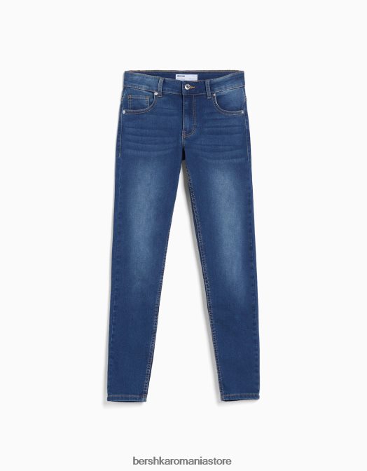 Bershka femei blugi skinny push-up albastru Z86D1562 îmbrăcăminte