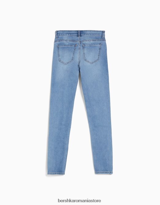 Bershka femei blugi skinny push-up albastru deschis Z86D1561 îmbrăcăminte