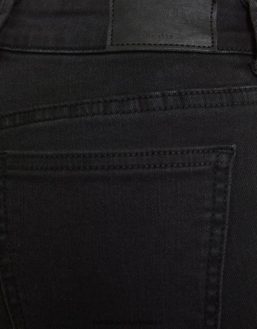 Bershka femei blugi vintage skinny cu talie joasă negru Z86D1600 îmbrăcăminte