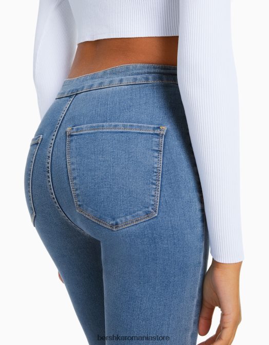 Bershka femei jambiere din denim cu talie foarte mare exclusiv Z86D1588 îmbrăcăminte
