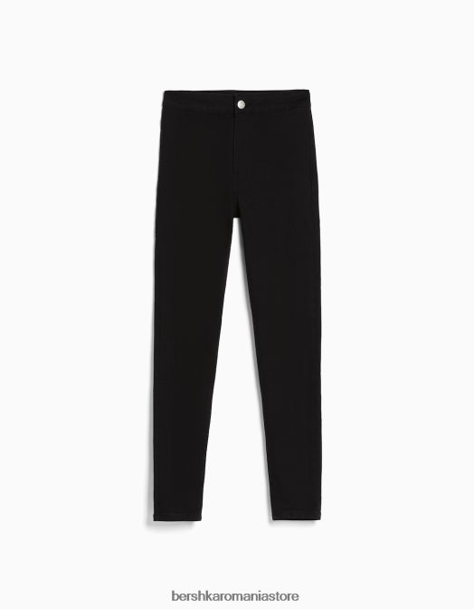 Bershka femei jambiere din denim cu talie foarte mare negru Z86D1587 îmbrăcăminte