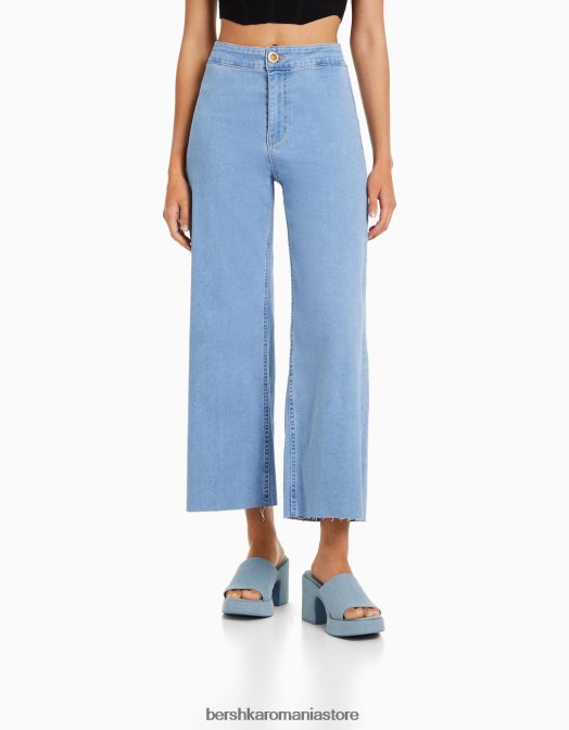 Bershka femei pantaloni pantaloni din denim albastru deschis Z86D1508 îmbrăcăminte