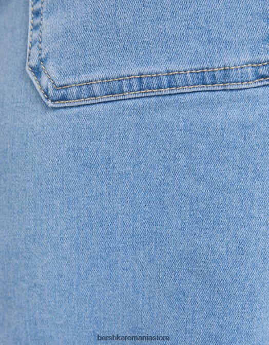 Bershka femei pantaloni pantaloni din denim albastru deschis Z86D1508 îmbrăcăminte