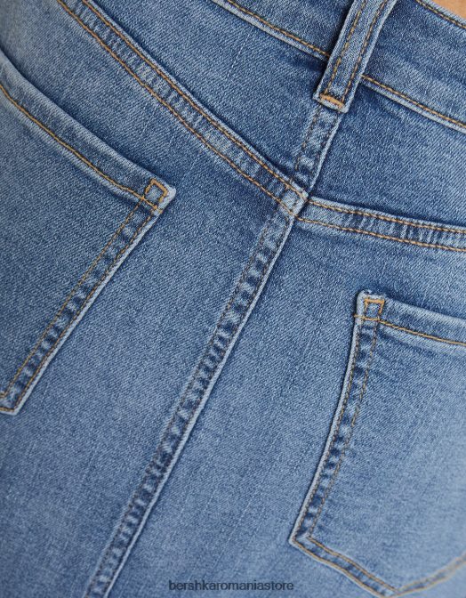 Bershka femei fustă lungă denim relax fit spălat albastru Z86D1615 îmbrăcăminte