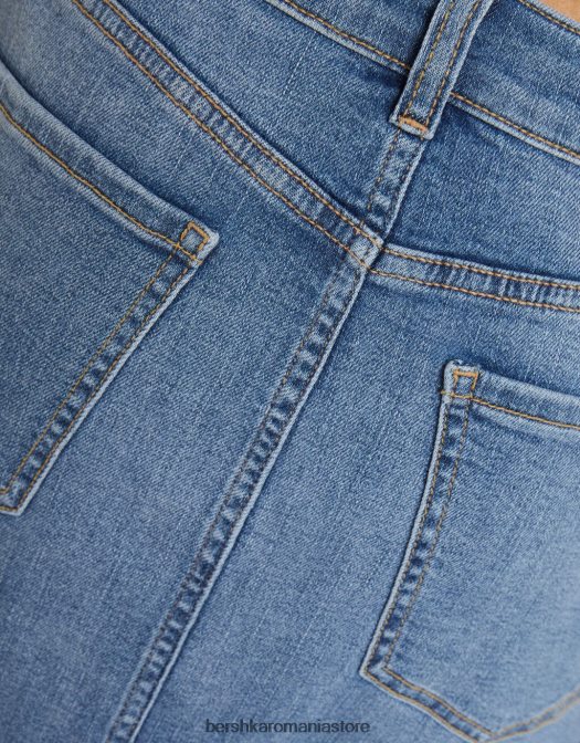 Bershka femei fustă lungă denim relax fit spălat albastru Z86D1952 îmbrăcăminte