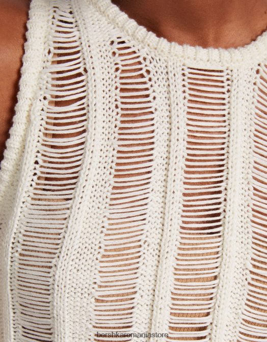 Bershka femei fustă lungă din tricot deschis cremă Z86D959 îmbrăcăminte