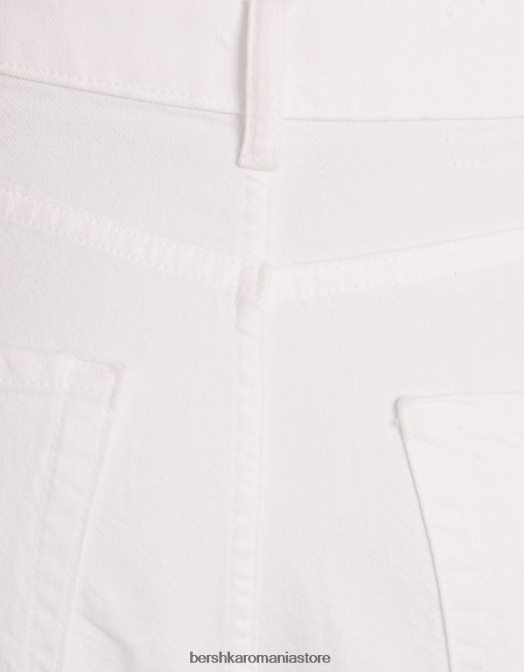 Bershka femei fustă maxi din twill de bumbac cu fante în față alb Z86D1618 îmbrăcăminte