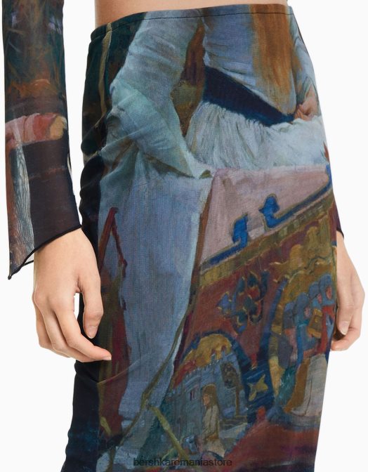 Bershka femei fustă midi din tul serie art negru Z86D1644 îmbrăcăminte