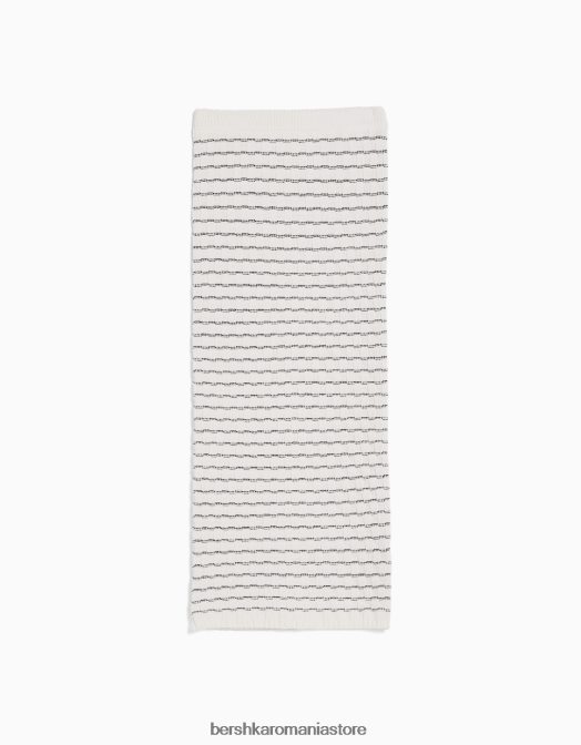 Bershka femei fustă midi tricotată alb Z86D987 îmbrăcăminte