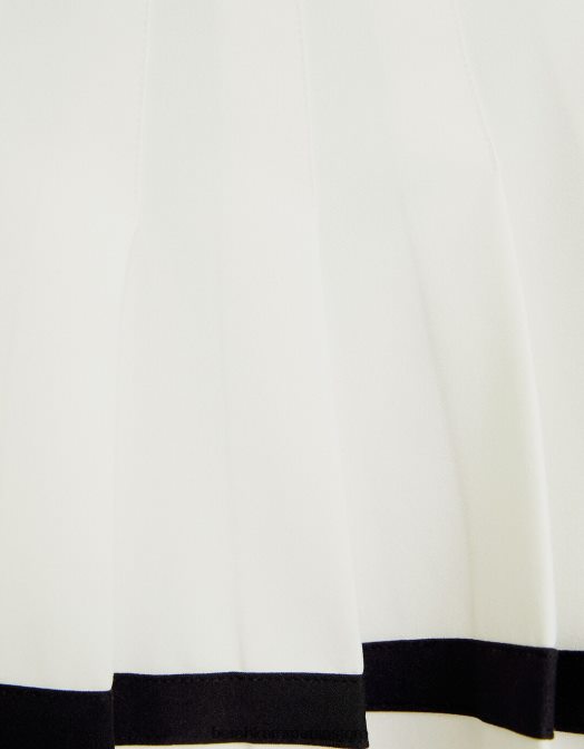 Bershka femei fustă mini cu pliuri cu dungi cu dungi alb Z86D1670 îmbrăcăminte