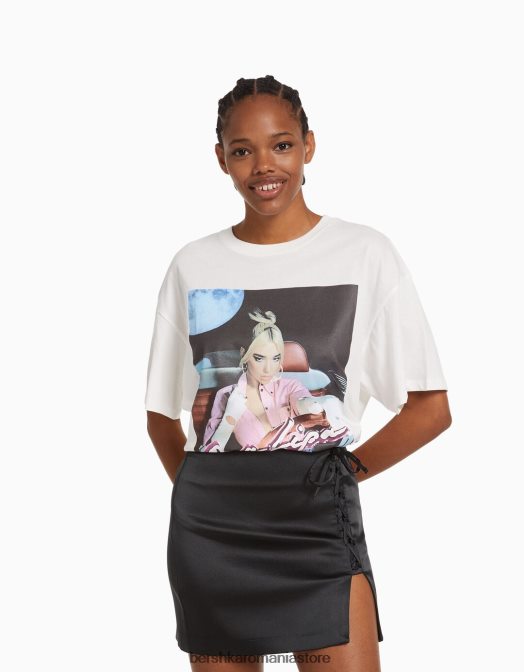 Bershka femei fustă mini din satin cu șireturi negru Z86D1666 îmbrăcăminte