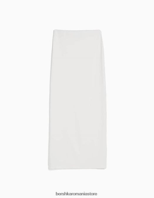 Bershka femei fusta lunga aproape alb Z86D1614 îmbrăcăminte