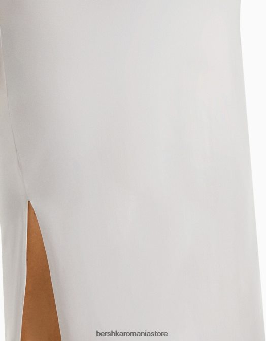 Bershka femei fusta lunga aproape alb Z86D1614 îmbrăcăminte