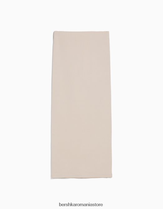 Bershka femei fusta lunga de bumbac nisip Z86D1659 îmbrăcăminte