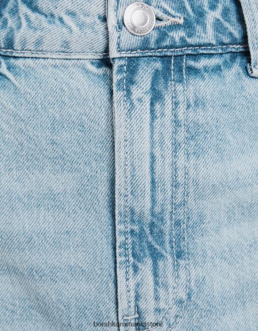 Bershka femei fusta lunga din denim albastru deschis Z86D1831 îmbrăcăminte