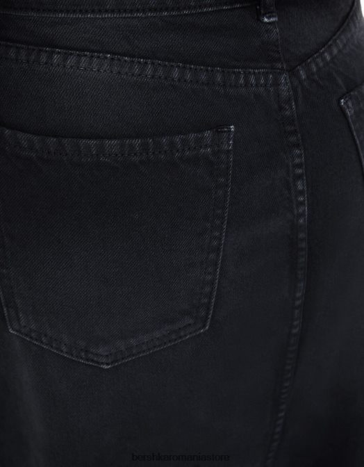 Bershka femei fusta lunga din denim negru Z86D1663 îmbrăcăminte