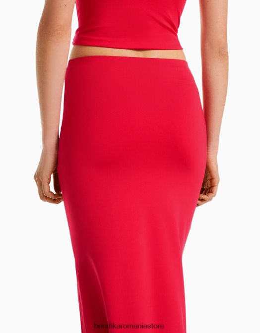 Bershka femei fusta lunga roșu Z86D1630 îmbrăcăminte