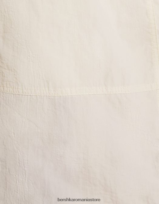 Bershka femei fusta maxi din nailon cremă Z86D1671 îmbrăcăminte