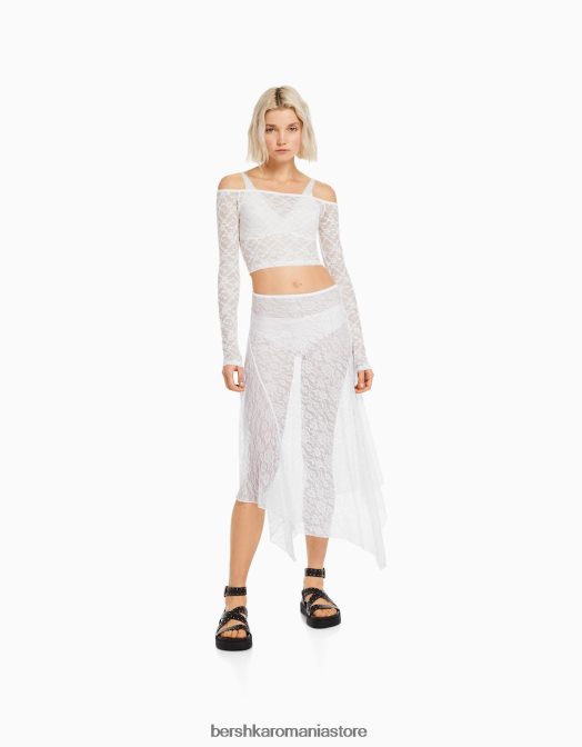 Bershka femei fusta midi asimetrica din dantela alte Z86D1665 îmbrăcăminte