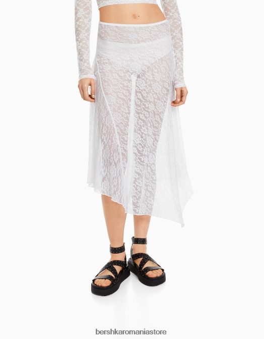 Bershka femei fusta midi asimetrica din dantela alte Z86D1665 îmbrăcăminte