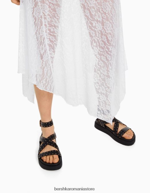 Bershka femei fusta midi asimetrica din dantela alte Z86D1665 îmbrăcăminte