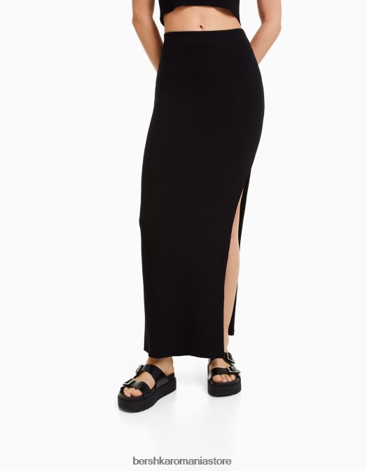 Bershka femei fusta midi cu nervuri alte Z86D1631 îmbrăcăminte